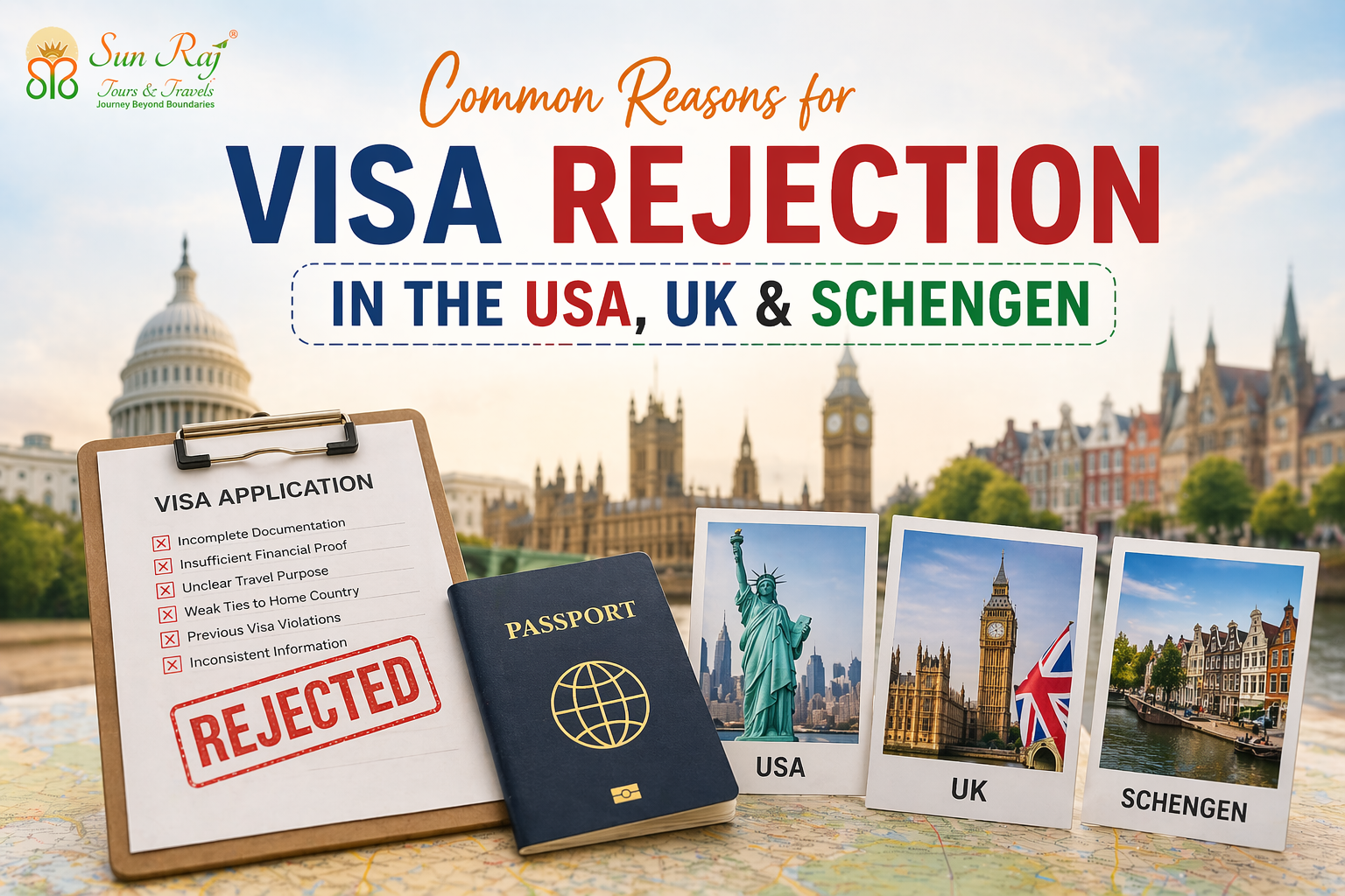 Common Reasons for Visa Rejection in the USA, UK & Schengen
