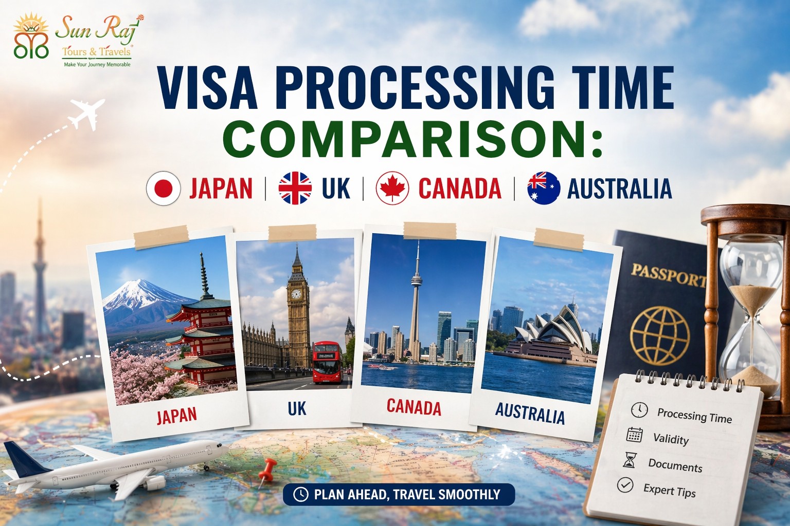 Visa Processing Time Comparison: USA, Japan, UK, Canada & Australia for Indian Travelers (2026)