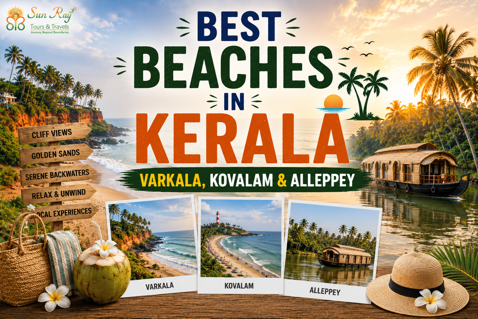 Best Beaches in Kerala — Varkala, Kovalam & Alleppey