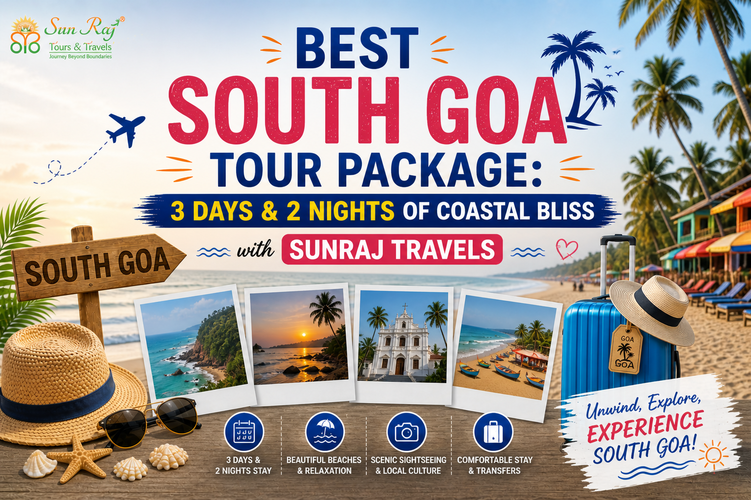 Best South Goa Tour Package: 3 Days & 2 Nights of Coastal Bliss with SunRaj Travels