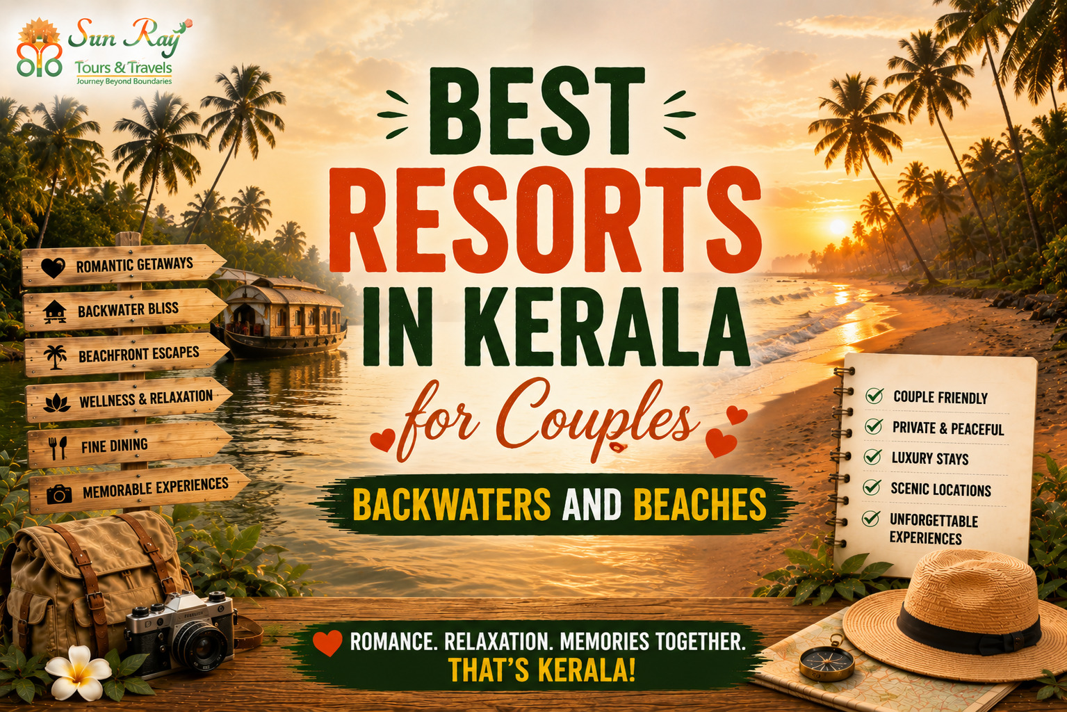 Best Resorts in Kerala for Couples: Backwaters and Beaches